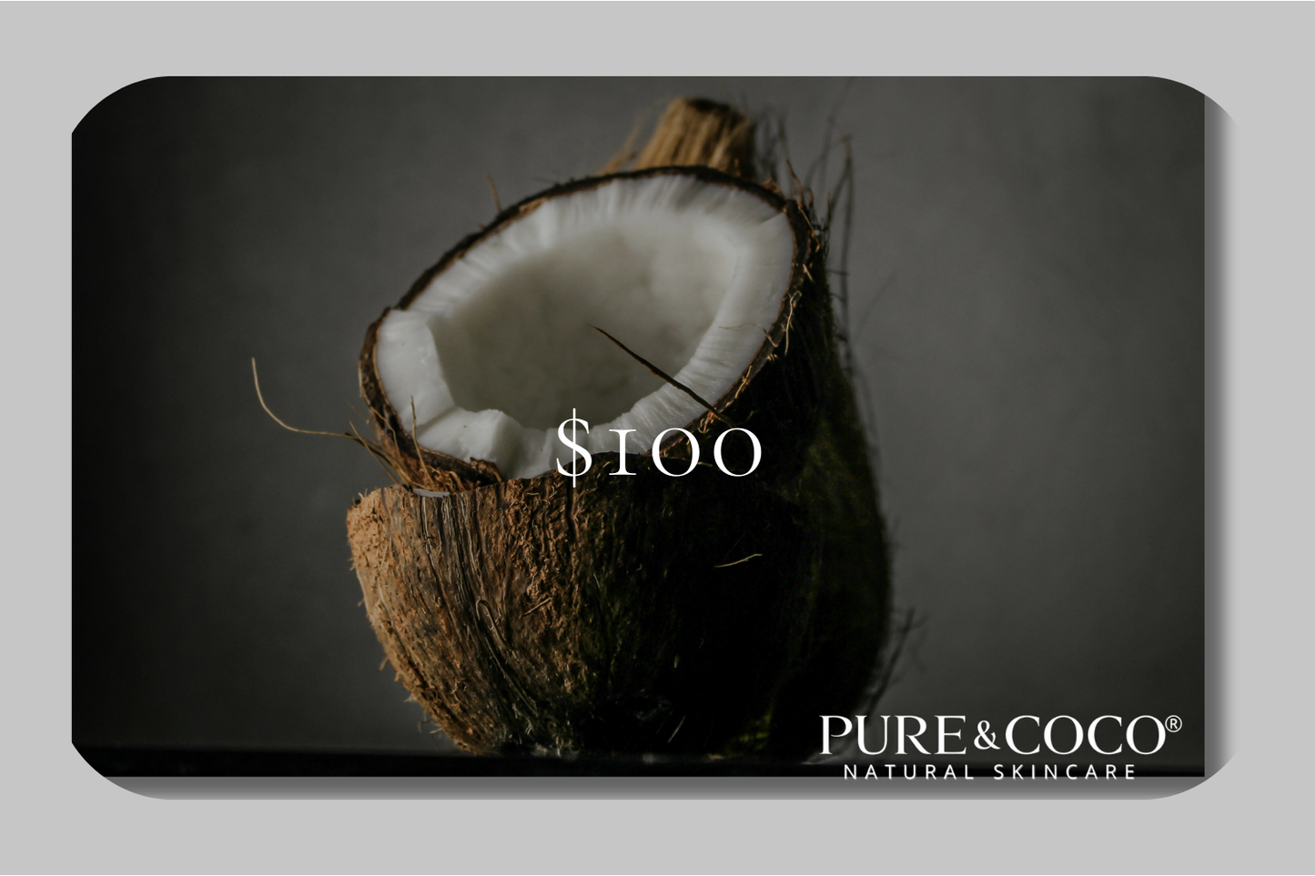 cracked fresh coconut shells_natural skincare_100 dollar gift card_pure and coco