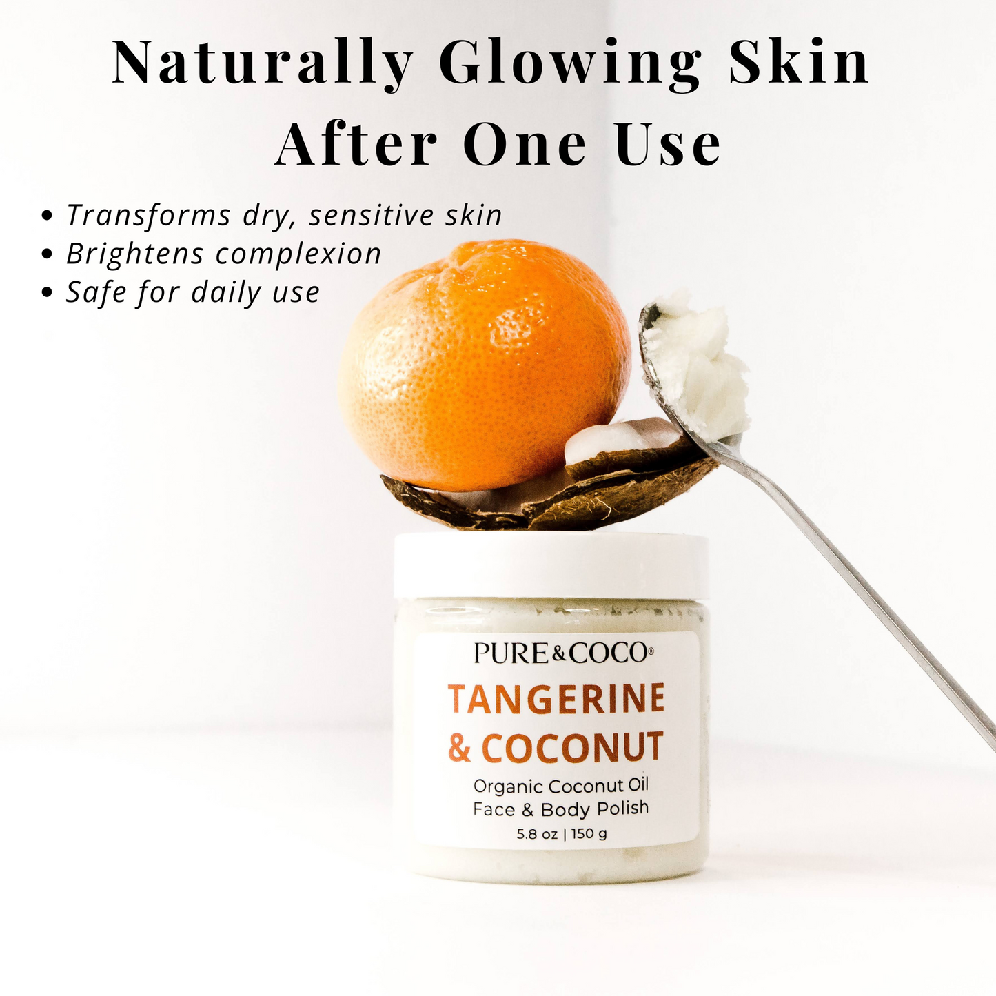 TANGERINE & COCONUT Organic Coconut Oil Face and Body Polish