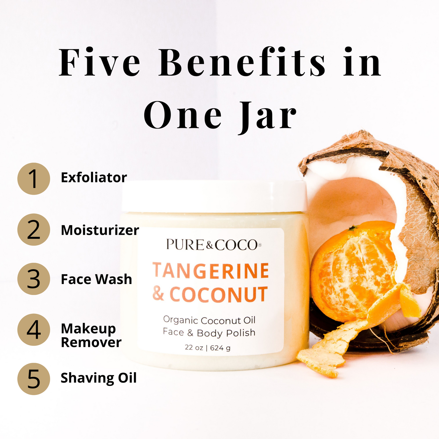 TANGERINE & COCONUT Organic Coconut Oil Face and Body Polish