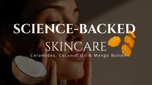 Science-backed fall skincare for women over 40 with ceramides, coconut oil, and mango butter to repair dry skin barrier_Pure and Coco