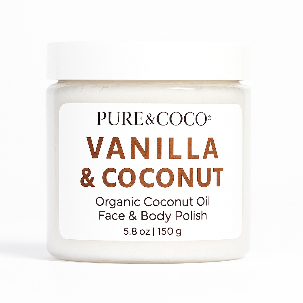 VANILLA & COCONUT Organic Coconut Oil Face and Body Polish