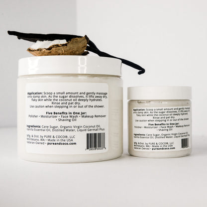 VANILLA & COCONUT Organic Coconut Oil Face and Body Polish
