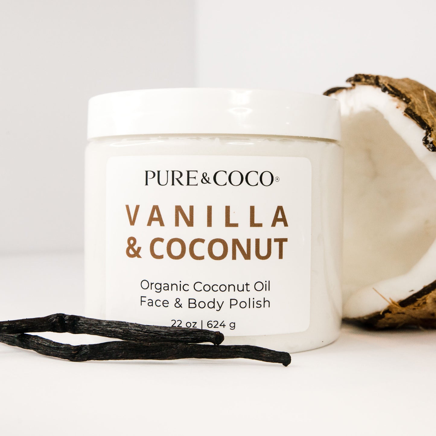 VANILLA & COCONUT Organic Coconut Oil Face and Body Polish