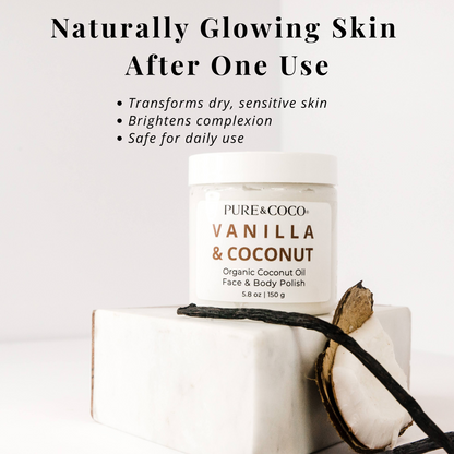 VANILLA & COCONUT Organic Coconut Oil Face and Body Polish