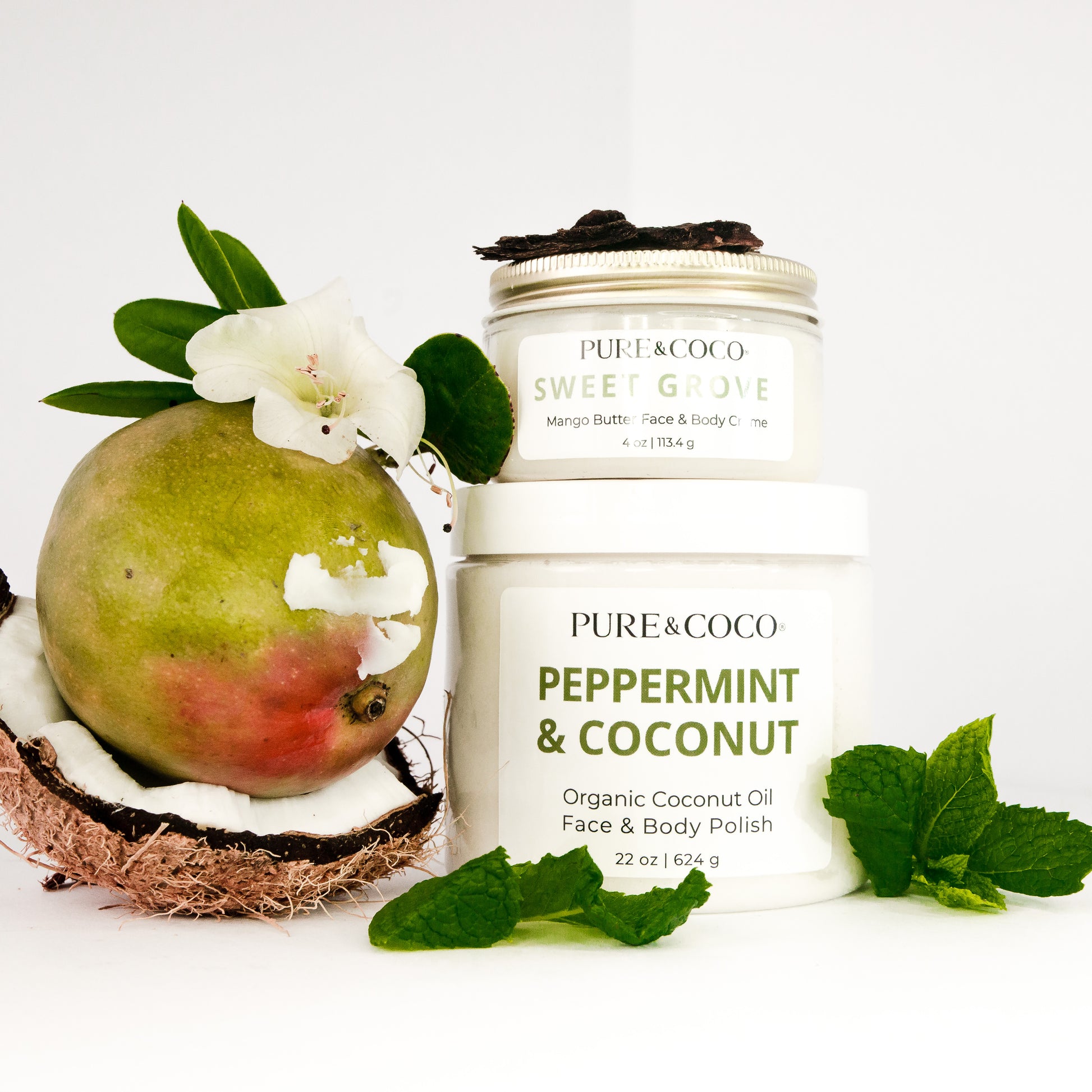 Peppermint Sandalwood Skincare Set with Natural Ingredients_Pure and coco
