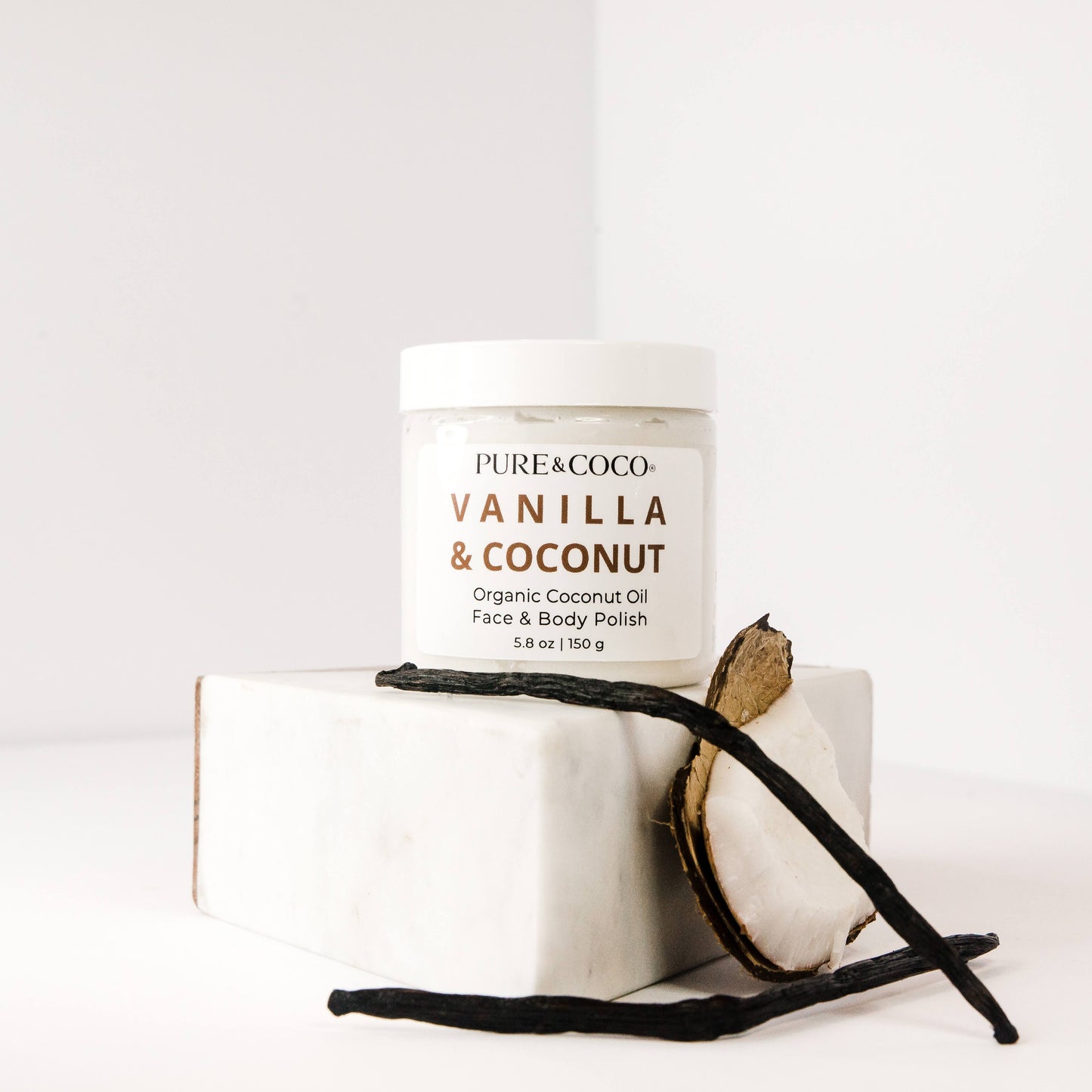 VANILLA & COCONUT Organic Coconut Oil Face and Body Polish