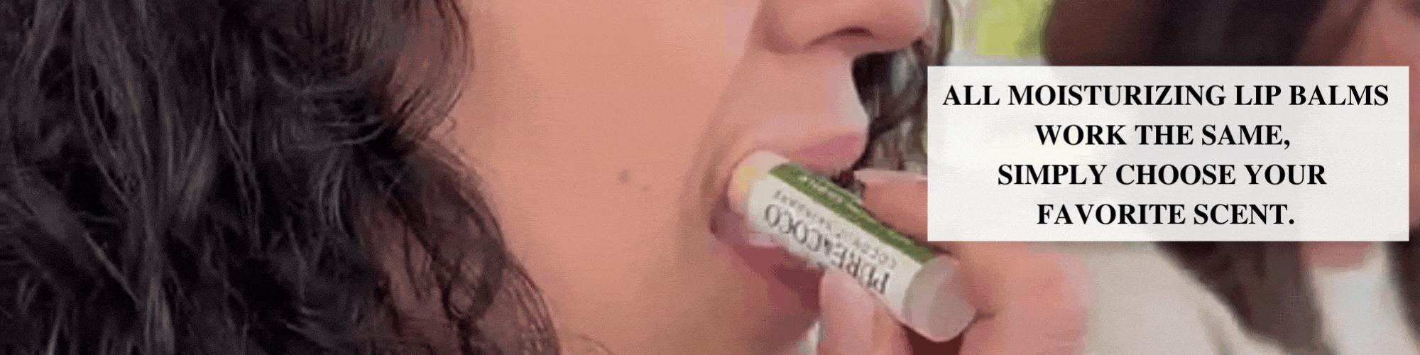 Load video: women applying a vegan moisturizing lip balm for dry, chapped lips for fast natural relief by pure and coco
