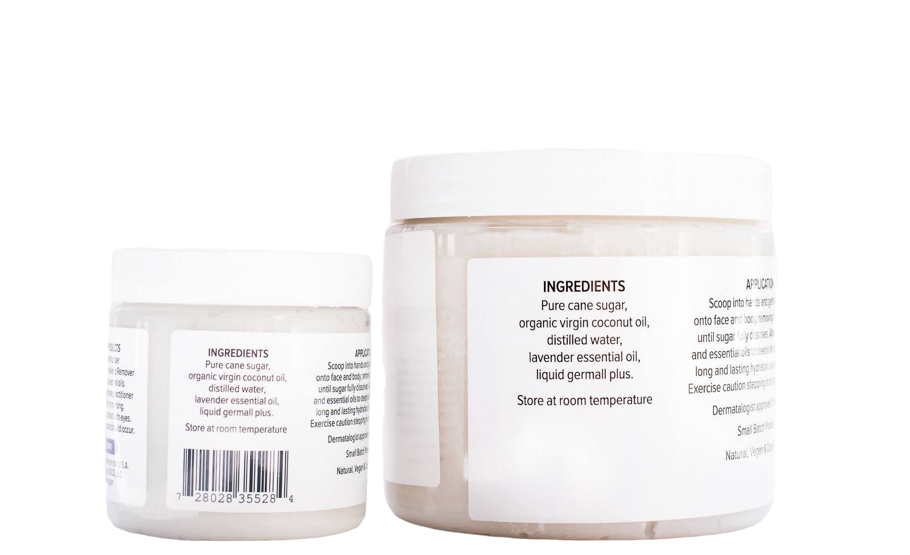 lavender and coconut oil sugar scrubs for face and body exfoliator_ingredients_pure and coco