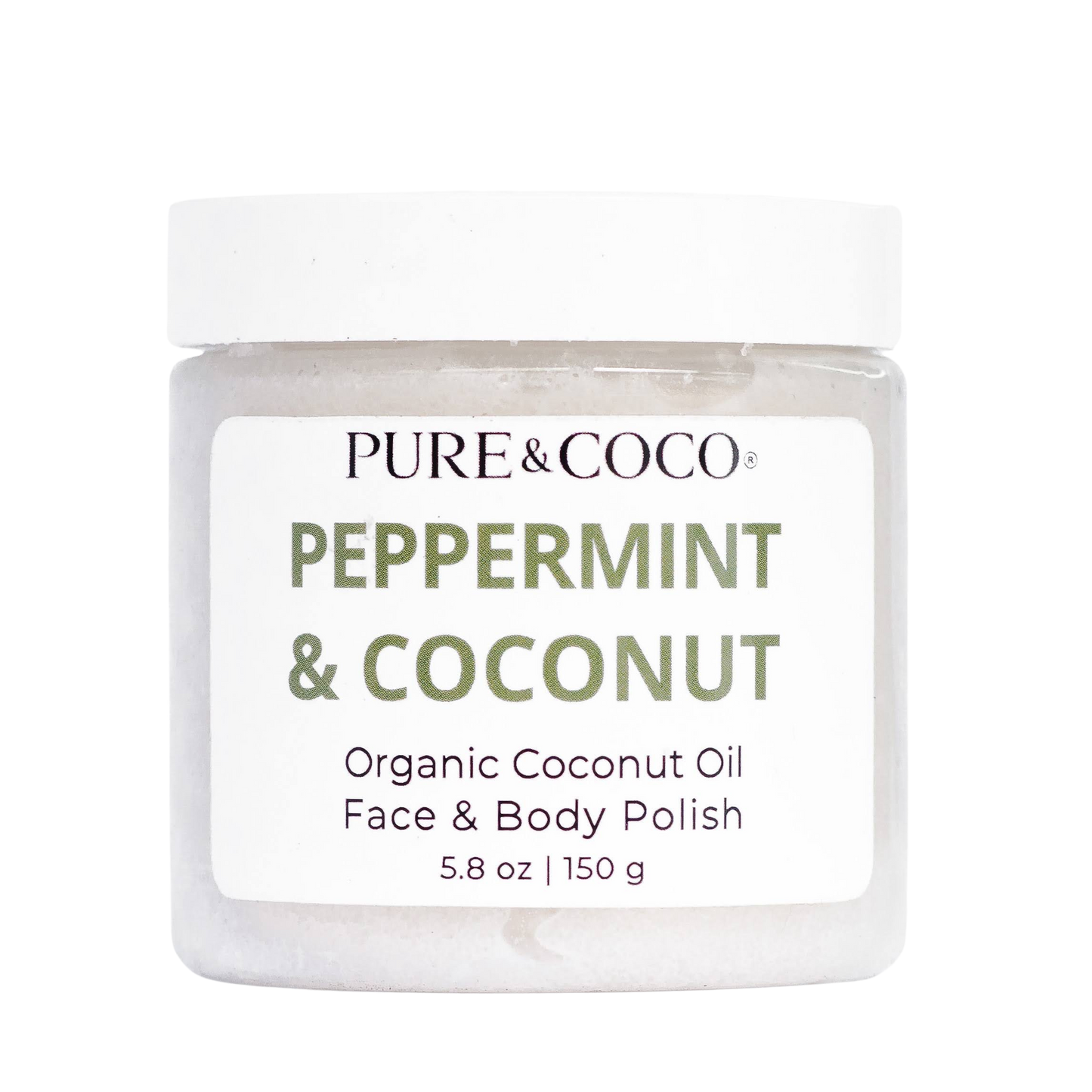 PEPPERMINT & COCONUT Organic Coconut Oil Face and Body Polish