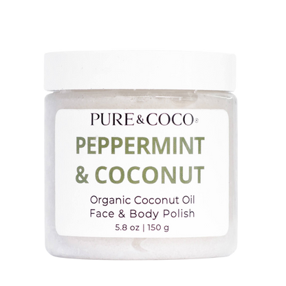 PEPPERMINT & COCONUT Organic Coconut Oil Face and Body Polish