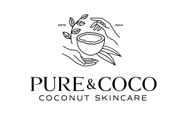 Organic coconut skincare for women's dry, eczema and anti-aging skincare needs by pure and coco