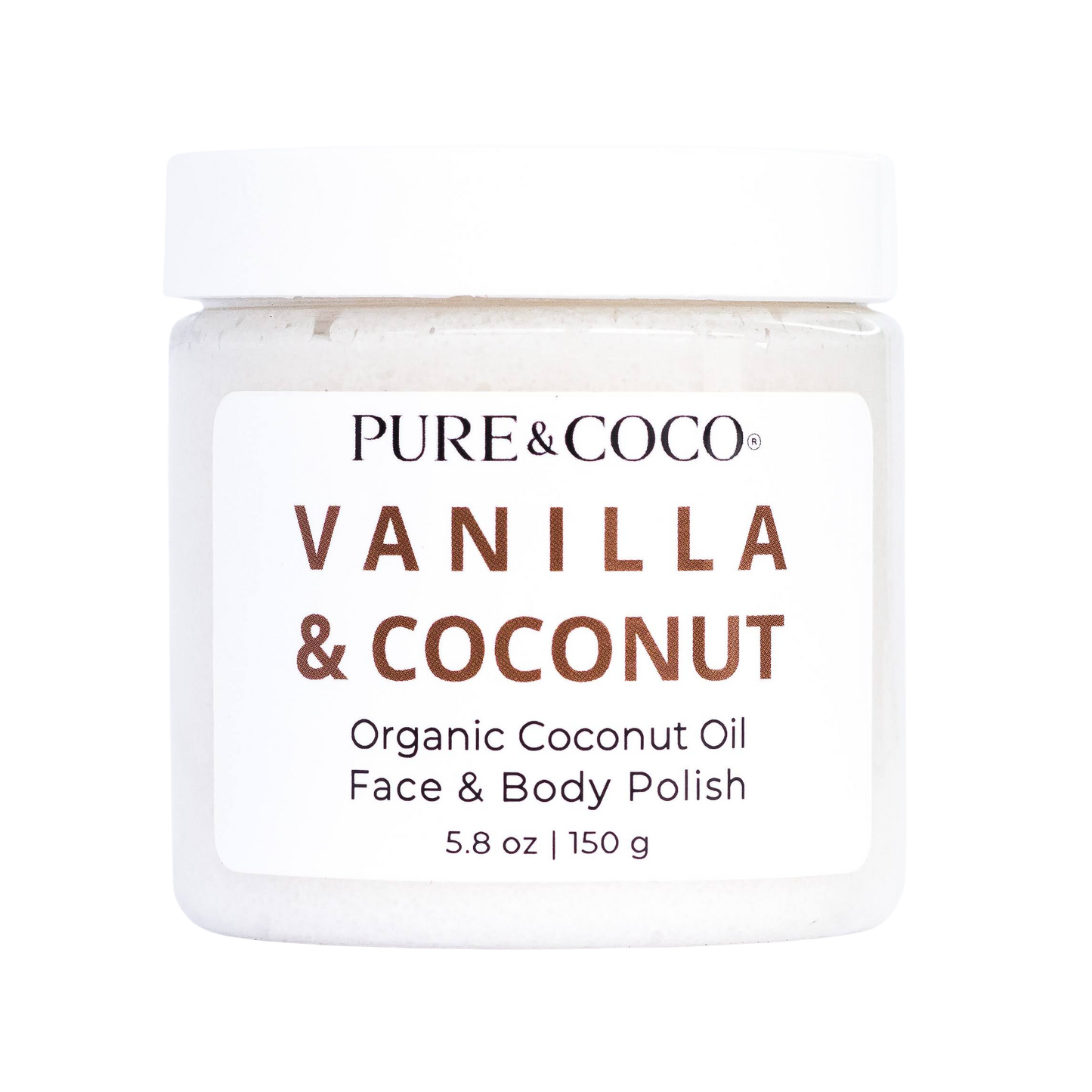 VANILLA & COCONUT Organic Coconut Oil Face and Body Polish